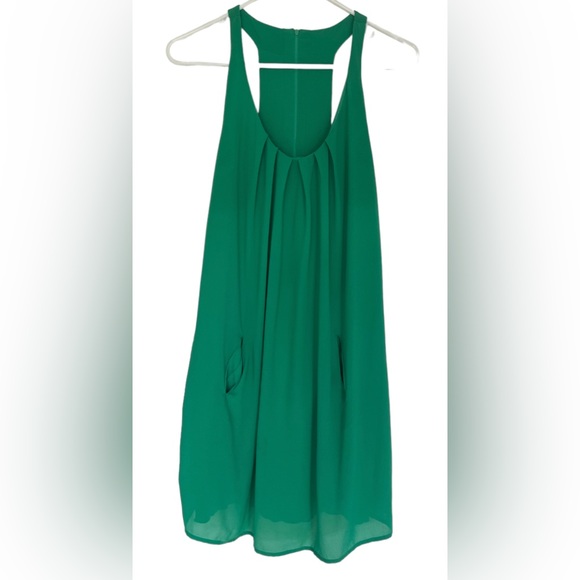 My Michelle Chiffon Swing Ultimate Tunic Tank Dress Kelly Green size 9 Summer - Picture 8 of 8